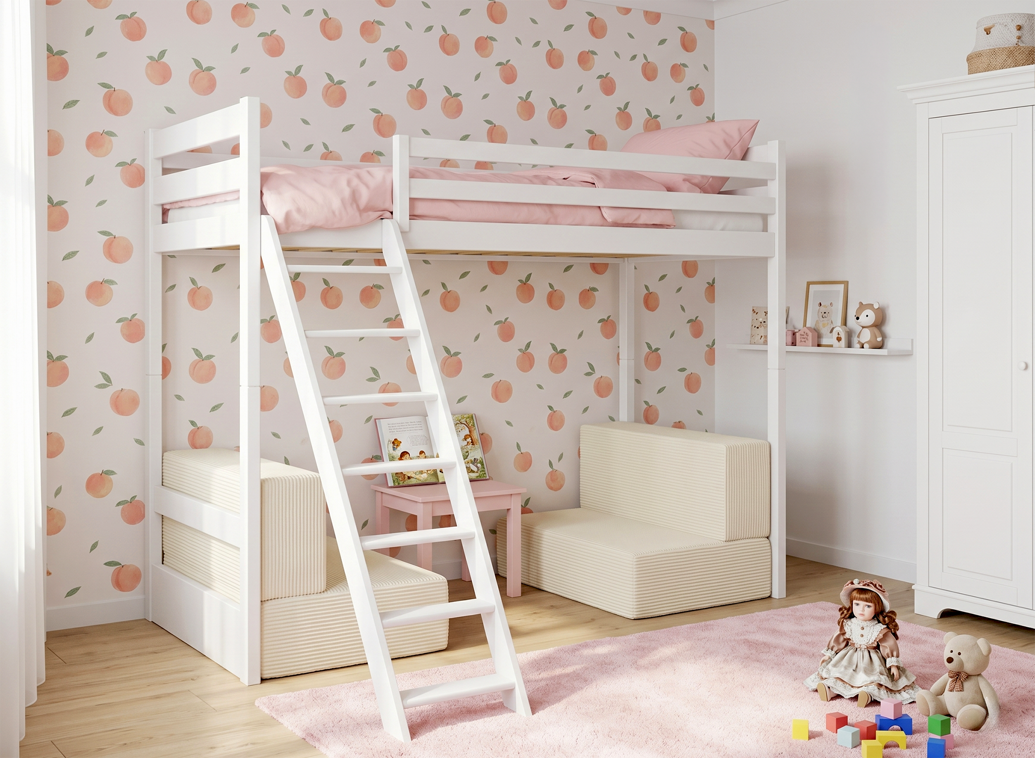 Lit mezzanine SOFENA avec canapé modulable – Lano Meble